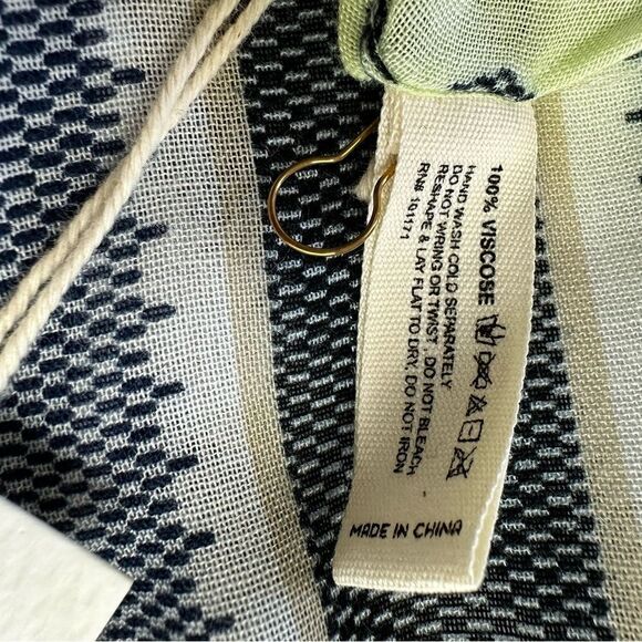 Ruggine green and blue stripe print lightweight kimono NWT size One Size - Picture 5 of 8